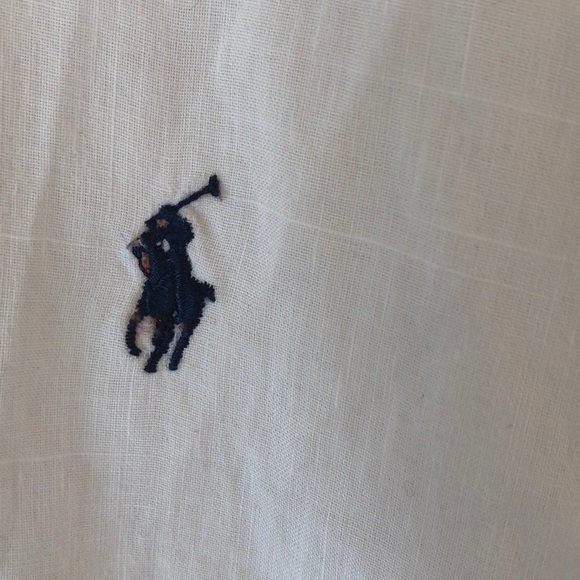 Men’s POLO White Linen short sleeve shirt - Picture 3 of 4